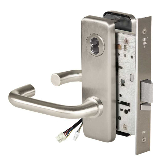 BEST 45HW7WEL3J61912V Fail Safe 12V Double Cylinder Electrified Mortise Lock 3 Lever J Escutcheon Satin Nickel 45HW7WEL3J61912V