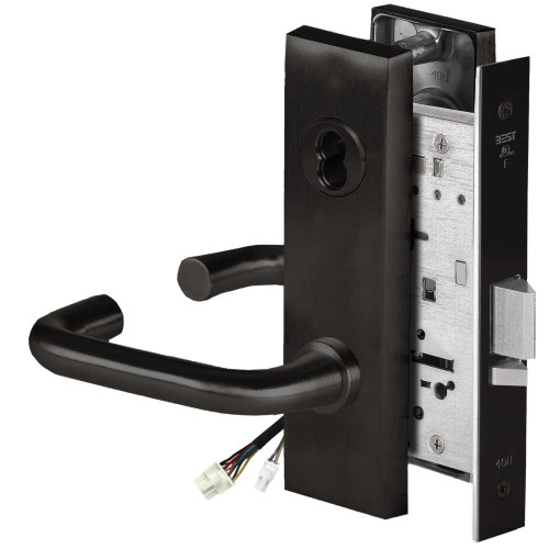 BEST 45HW7WEL3M62212V Fail Safe 12V Double Cylinder Electrified Mortise Lock 3 Lever M Escutcheon Flat Black 45HW7WEL3M62212V