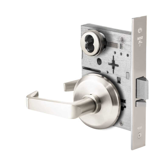BEST 45HW7WEL15S62512V Fail Safe 12V Double Cylinder Electrified Mortise Lock 15 Lever S Rose Bright Chrome 45HW7WEL15S62512V