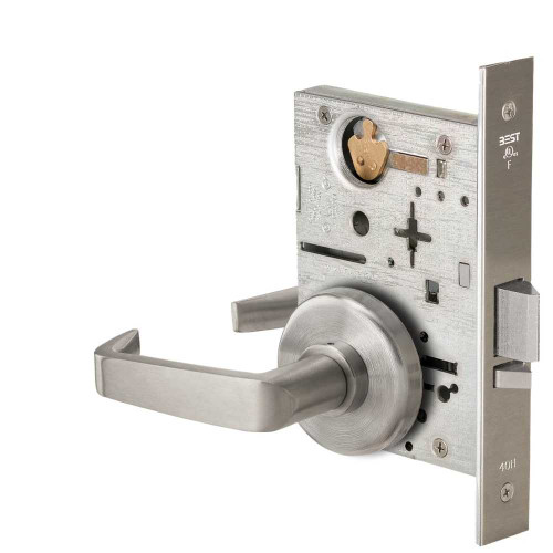 BEST 45HW0NXEU15H619 Fail Secure 24V No Key Override Electrified Mortise Lock 15 Lever H Rose Satin Nickel 45HW0NXEU15H619