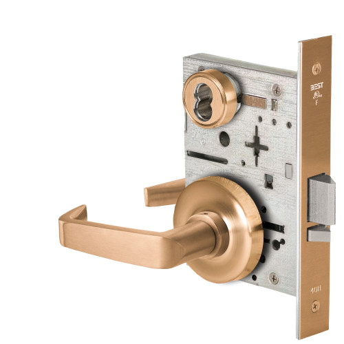 BEST 45HW7WEU15R612RQE Fail Secure 24V Double Cylinder Electrified Mortise Lock 15 Lever R Rose Request to Exit Satin Bronze