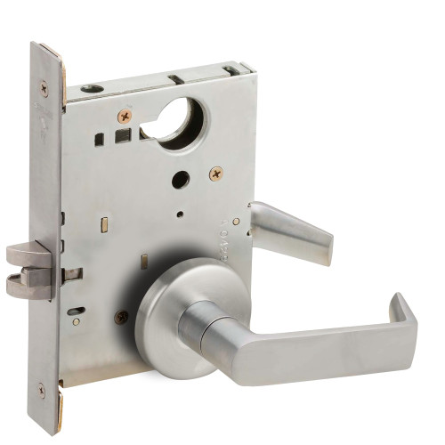 Schlage L9010 06B 630 Grade 1 Passage Latch Mortise Lock 06 Lever B Rose Satin Stainless Steel Finish Field Reversible