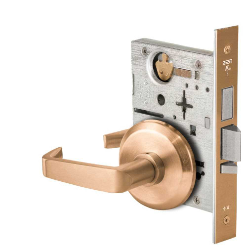 BEST 45HW0LEU15S61212V Fail Secure 12V With Deadbolt No Key Override Electrified Mortise Lock 15 Lever S Rose Satin Bronze 45HW0LEU15S61212V