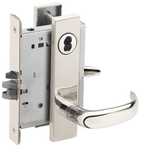 Schlage L9071J 17L 625 Grade 1 Classroom Security Mortise Lock Schlage FSIC Less Core 17 Lever L Escutcheon Bright Chrome Finish Field Reversible L9071J 17L 625