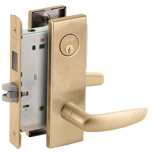 Schlage L9456P 07N 606 Corridor Mortise Lock with Deadbolt 07N Design Satin Brass L9456P 07N 606