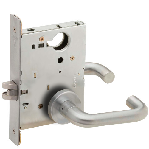 Schlage L9010 03A 630 Grade 1 Passage Latch Mortise Lock 03 Lever A Rose Satin Stainless Steel Finish Field Reversible