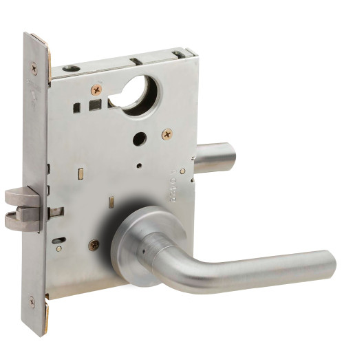Schlage L9010 02A 630 Grade 1 Passage Latch Mortise Lock 02 Lever A Rose Satin Stainless Steel Finish Field Reversible