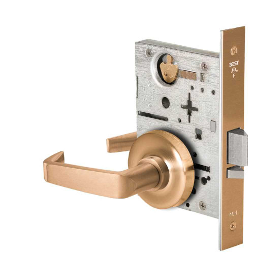 BEST 45HW0NXEU15R612 Fail Secure 24V No Key Override Electrified Mortise Lock 15 Lever R Rose Satin Bronze 45HW0NXEU15R612