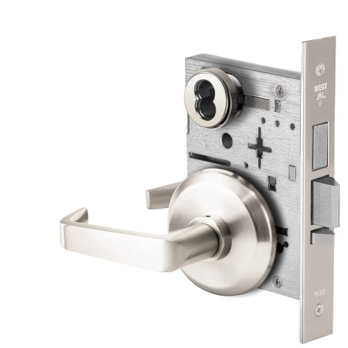 BEST 45HW7TWEL15S625RQE12V Fail Safe 12V Double Cylinder With Deadbolt Electrified Mortise Lock 15 Lever S Rose Request to Exit Bright Chrome 45HW7TWEL15S625RQE12V