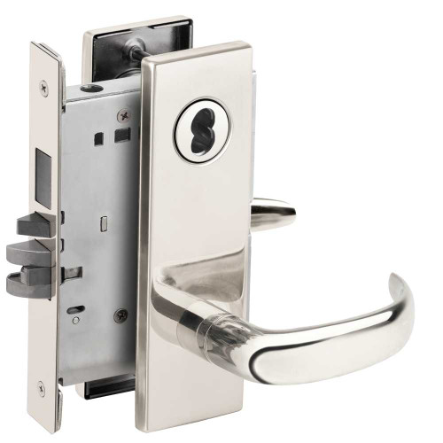 Schlage L9453B 17N 625 Schlage L-Series Entrance Mortise Lock N Decorative Escutcheon 17 Lever Grade 1 Mortise Lock SFIC Prep Less Core Bright Chrome L9453B 17N 625