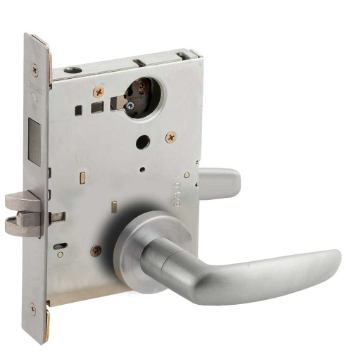 Schlage L9456L 07A 626 Corridor Mortise Lock with Deadbolt 07A Design Less Cylinder Satin Chrome L9456L 07A 626