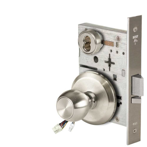 BEST 45HW7DEU4S619 Fail Secure 24V Electrified Mortise Lock 4 Knob S Rose Satin Nickel 45HW7DEU4S619