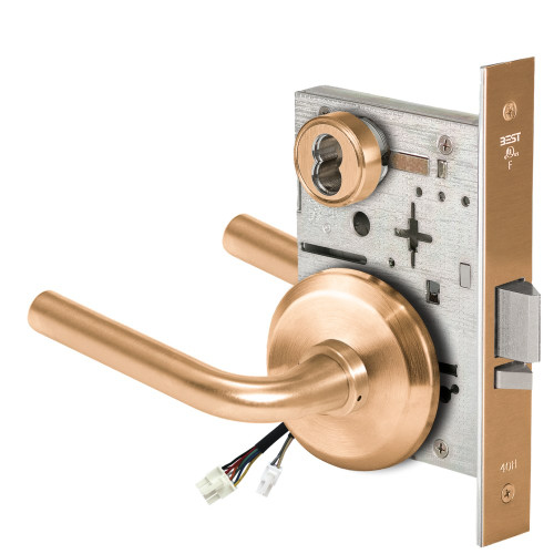 BEST 45HW7DEL12S61212V Fail Safe 12V Electrified Mortise Lock 12 Lever S Rose Satin Bronze