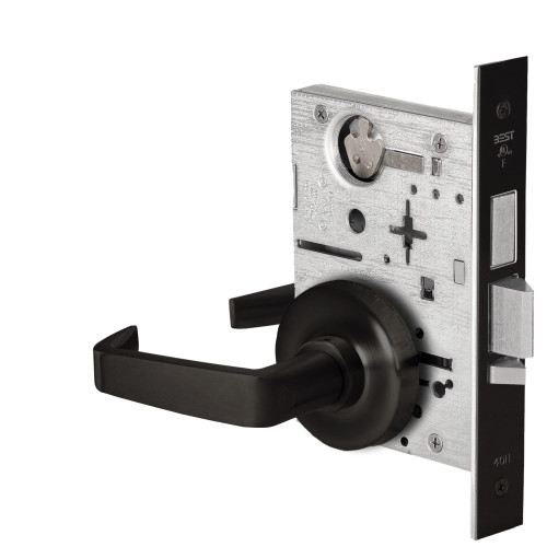 BEST 45HW0LEL15R622 Fail Safe 24V With Deadbolt No Key Override Electrified Mortise Lock 15 Lever R Rose Flat Black