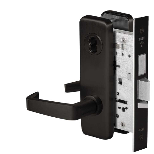 BEST 45HW7TWEL15J622 Fail Safe 24V Double Cylinder With Deadbolt Electrified Mortise Lock 15 Lever J Escutcheon Flat Black 45HW7TWEL15J622