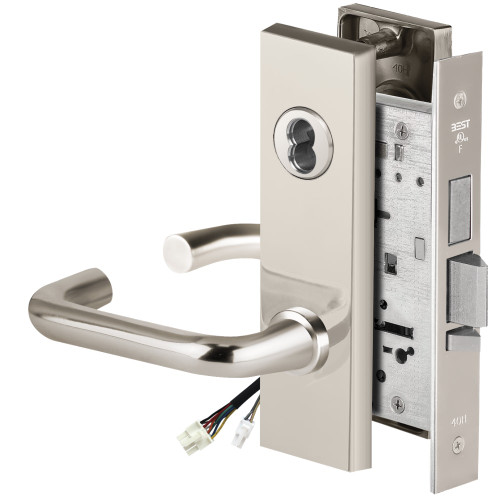 BEST 45HW7TWEL3M625 Fail Safe 24V Double Cylinder With Deadbolt Electrified Mortise Lock 3 Lever M Escutcheon Bright Chrome