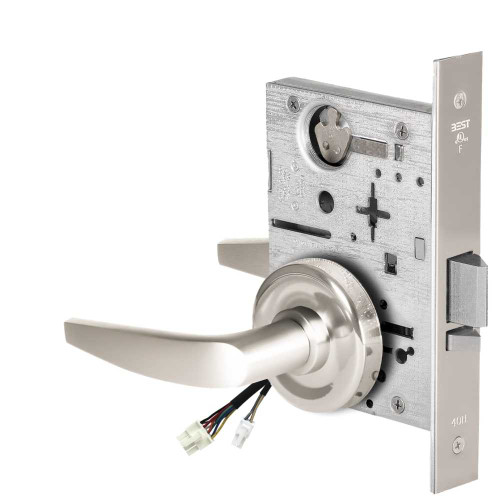 BEST 45HW0NXEU16R625 Fail Secure 24V No Key Override Electrified Mortise Lock 16 Lever R Rose Bright Chrome 45HW0NXEU16R625