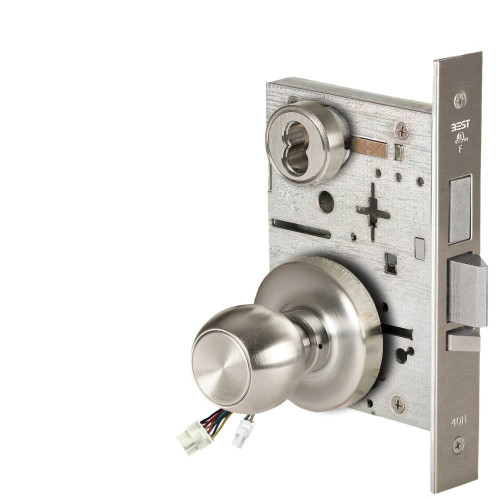 BEST 45HW7TWEL4R619RQE Fail Safe 24V Double Cylinder With Deadbolt Electrified Mortise Lock 4 Knob R Rose Request to Exit Satin Nickel 45HW7TWEL4R619RQE