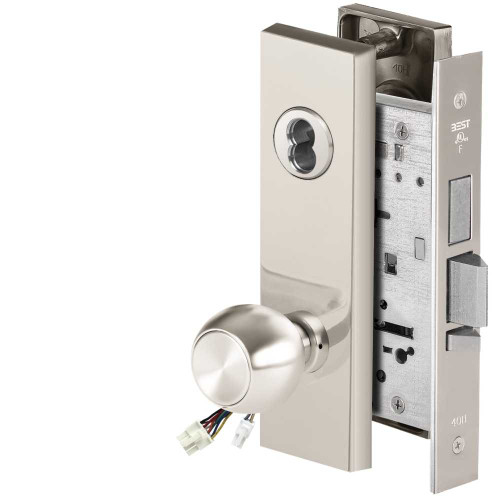 BEST 45HW7TDEU4M625 Fail Secure 24V With Deadbolt Electrified Mortise Lock 4 Knob M Escutcheon Bright Chrome 45HW7TDEU4M625