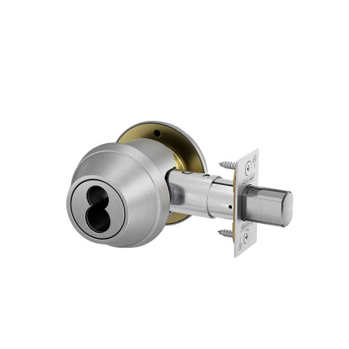 Schlage B661J 626 Grade 2 One-Way Deadbolt Keyed Outside/Blank Plate Inside FSIC Prep Less Core 12-296 Latch 10-094 Strike Satin Chrome Finish B661J 626