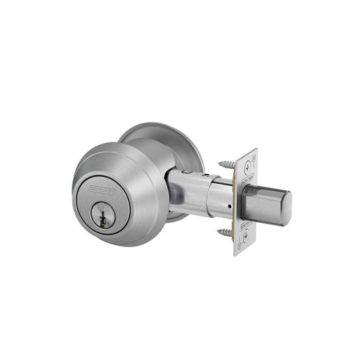 Schlage B662P 626 C123 Grade 1 Double Cylinder Deadbolt Keyed Outside/Keyed Inside 6-Pin Cylinder 12-296 Latch 10-094 Strike Satin Chrome Finish B662P 626 C123