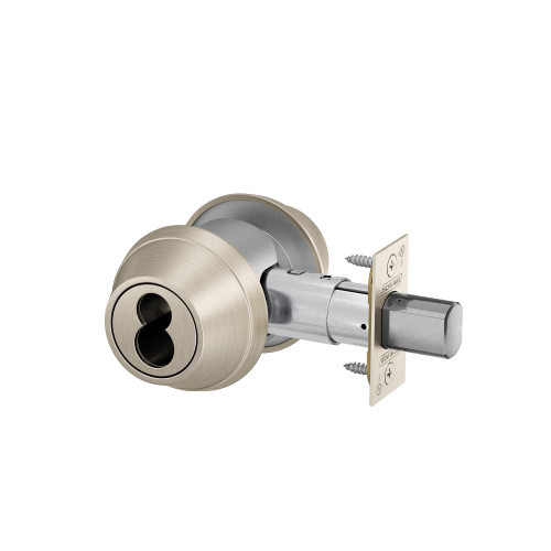 Schlage B662J 619 Grade 2 Double Cylinder Deadbolt Keyed Outside/Keyed Inside FSIC Prep Less Core 12-296 Latch 10-094 Strike Satin Nickel Finish B662J 619
