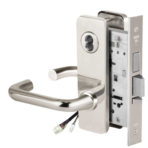 BEST 45HW7TDEL3J62512V Fail Safe 12V With Deadbolt Electrified Mortise Lock 3 Lever J Escutcheon Bright Chrome 45HW7TDEL3J62512V