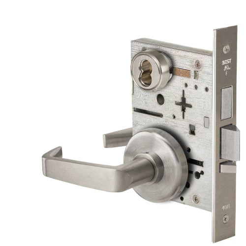 BEST 45HW7TWEU15H619 Fail Secure 24V Double Cylinder with Deadbolt Electrified Mortise Lock 15 Lever H Rose Satin Nickel 45HW7TWEU15H619