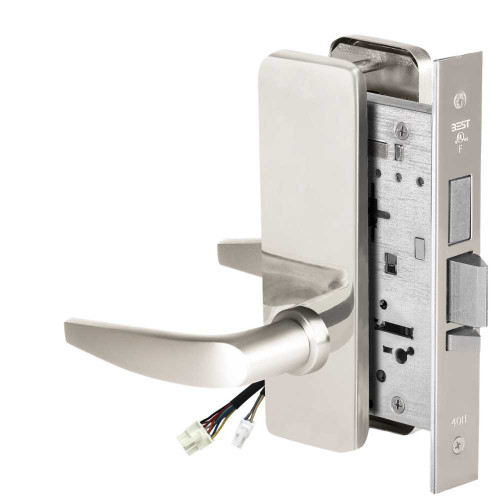 BEST 45HW0LEL16J625 Fail Safe 24V With Deadbolt No Key Override Electrified Mortise Lock 16 Lever J Escutcheon Bright Chrome 45HW0LEL16J625