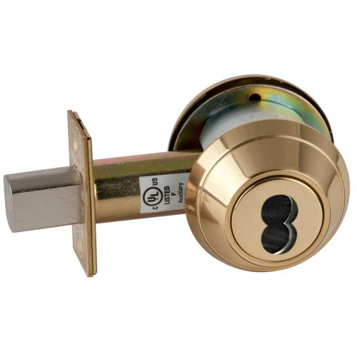 Schlage B660B 605 Grade 3 Single Cylinder Deadbolt 2-3/4 Backset SFIC Prep Less Core Bright Brass Finish B660B 605