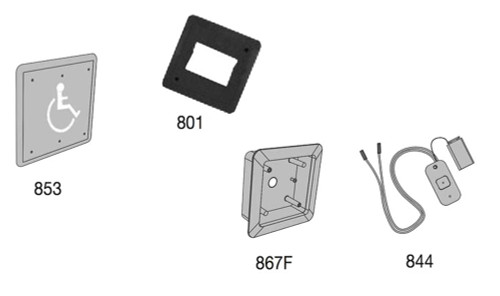 LCN 8310-3853WF Actuator Wall Mount Logo Wireless Flush 4-3/4 x 4-3/4 8310-3853WF