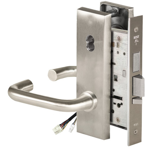 BEST 45HW7TDEU3N619 Fail Secure 24V With Deadbolt Electrified Mortise Lock 3 Lever N Escutcheon Satin Nickel