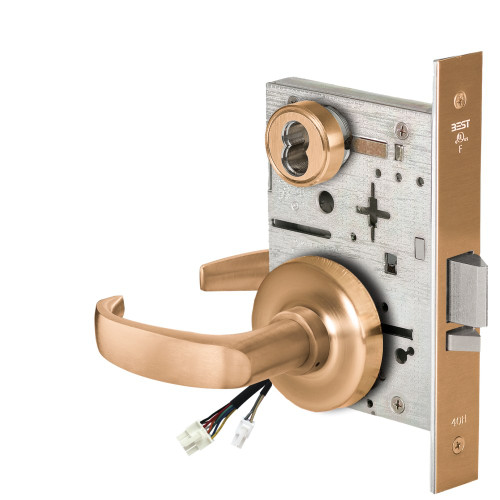 BEST 45HW7WEL14R612RQE Fail Safe 24V Double Cylinder Electrified Mortise Lock 14 Lever R Rose Request to Exit Satin Bronze BEST 45HW7WEL14R612RQE Fail Safe 24V Double Cylinder Electrified Mortise Lock 14 Lever R Rose Request to Exit Satin Bronze