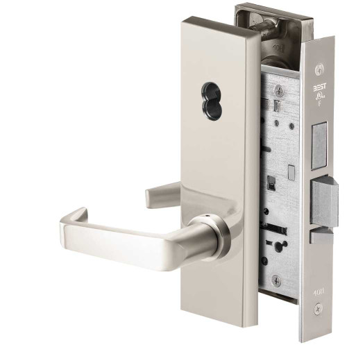 BEST 45HW7TDEU15N625RQE12V Fail Secure 12V With Deadbolt Electrified Mortise Lock 15 Lever N Escutcheon Request to Exit Bright Chrome 45HW7TDEU15N625RQE12V
