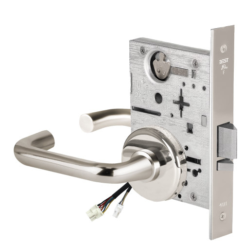 BEST 45HW0NXEU3H625RQE12V Fail Secure 12V No Key Override Electrified Mortise Lock 3 Lever H Rose Request to Exit Bright Chrome
