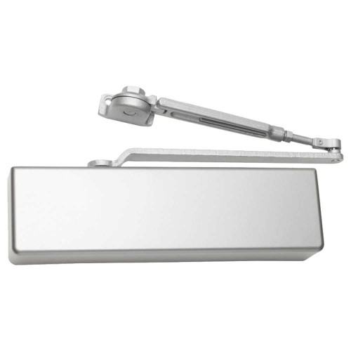 Falcon SC71A HDPA AL Grade 1 Heavy Duty Surface Door Closer Heavy Duty Arm Push Side Parallel Arm Mount Size 1 to 6 Full Plastic Cover Aluminum Painted Finish Non-Handed SC71A HDPA AL