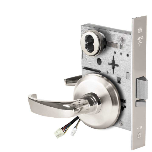 BEST 45HW7DEU14S62512V Fail Secure 12V Electrified Mortise Lock 14 Lever S Rose Bright Chrome 45HW7DEU14S62512V