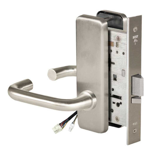 BEST 45HW0NXEU3J619RQE12V Fail Secure 12V No Key Override Electrified Mortise Lock 3 Lever J Escutcheon Request to Exit Satin Nickel 45HW0NXEU3J619RQE12V