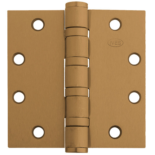 IVES 5BB1 4.5X4.5 639 NRP 5-Knuckle Ball Bearing Hinge Standard Weight 4-1/2 x 4-1/2 Non-Removable Pin Satin Bronze Finish