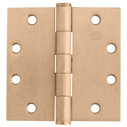 IVES 5PB1 4.5X4.5 612 5-Knuckle Plain Bearing Hinge Standard Weight 4-1/2 x 4-1/2 Satin Bronze Finish 5PB1 4.5X4.5 612