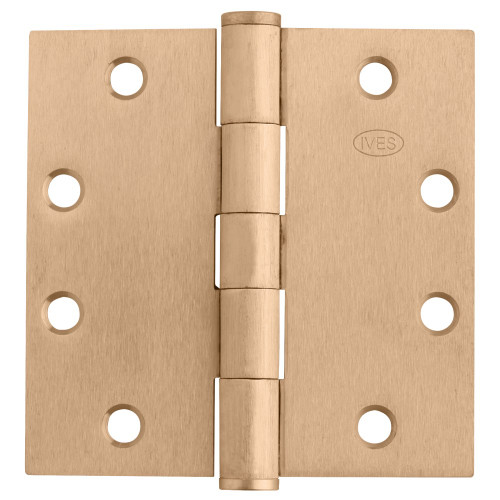 IVES 5PB1 4.5X4.5 639 NRP 5-Knuckle Plain Bearing Hinge Standard Weight 4-1/2 x 4-1/2 Non-Removable Pin Satin Bronze Finish