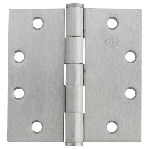 IVES 5PB1 4.5X4.5 630 5-Knuckle Plain Bearing Hinge Standard Weight 4-1/2 x 4-1/2 Satin Stainless Steel Finish 5PB1 4.5X4.5 630