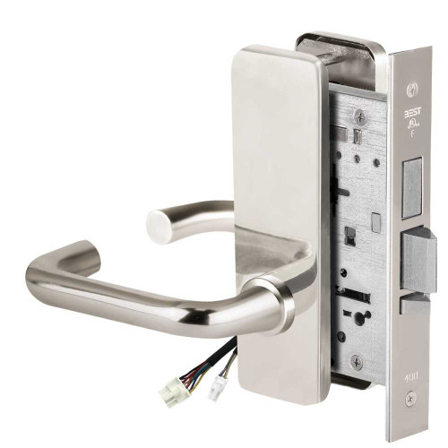 BEST 45HW0LEL3J62512V Fail Safe 12V With Deadbolt No Key Override Electrified Mortise Lock 3 Lever J Escutcheon Bright Chrome 45HW0LEL3J62512V