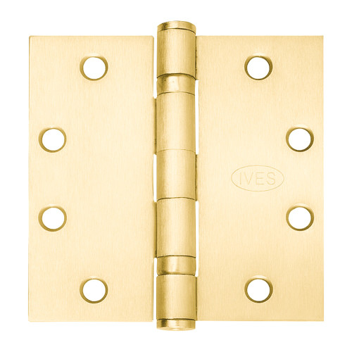 IVES 5BB1 4.5X4.5 632 5-Knuckle Ball Bearing Hinge Standard Weight 4-1/2 x 4-1/2 Bright Brass Finish