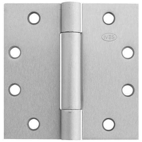 IVES 3SP1 4.0X4.0 652 3-Knuckle Spring Hinge Standard Weight 4 x 4 Satin Chrome Finish 3SP1 4.0X4.0 652