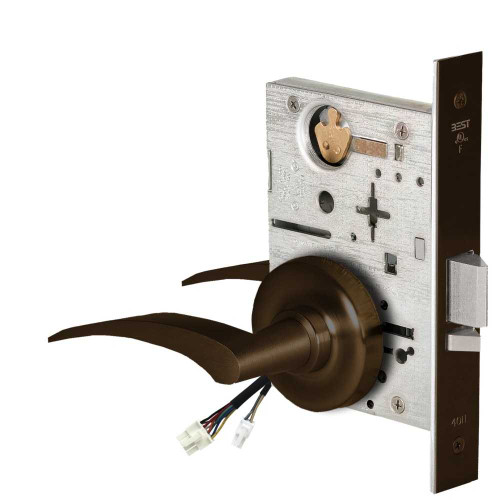BEST 45HW0NXEL17LR613RQE Fail Safe 24V No Key Override Electrified Mortise Lock 17 Lever R Rose Left Hand Request to Exit Oil Rubbed Bronze 45HW0NXEL17LR613RQE