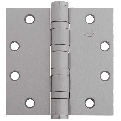 IVES 5BB1 4.5X4.5 619 NRP 5-Knuckle Ball Bearing Hinge Standard Weight 4-1/2 x 4-1/2 Non-Removable Pin Satin Nickel Finish 5BB1 4.5X4.5 619 NRP