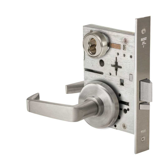 BEST 45HW7DEU15H619RQE12V Fail Secure 12V Electrified Mortise Lock 15 Lever H Rose Request to Exit Satin Nickel 45HW7DEU15H619RQE12V