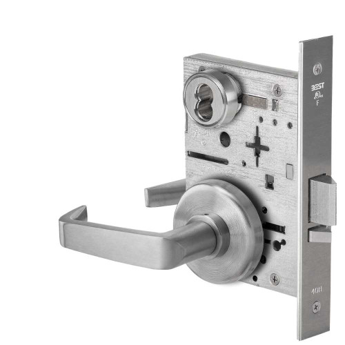 BEST 45HW7DEU15H630AM Fail Secure 24V Electrified Mortise Lock 15 Lever H Rose Satin Stainless Steel Antimicrobial 45HW7DEU15H630AM