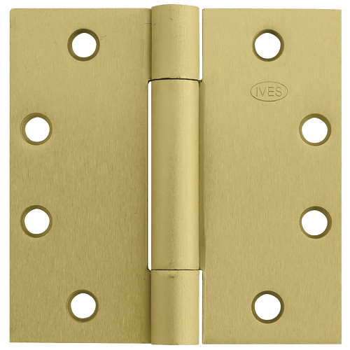 IVES 3SP1 4.5X4.5 633 3-Knuckle Spring Hinge Standard Weight 4-1/2 x 4-1/2 Satin Brass Finish